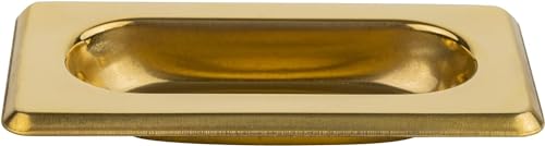 UNIQANTIQ HARDWARE SUPPLY Brass Recessed Sash Window Lift with Beveled Edge - 3-1/8" x 1-5/8" - Pack of 1 - Stamped Brass Pull for Vertical Sliding Sash Windows - UA-823-PB (1) - color: Brass