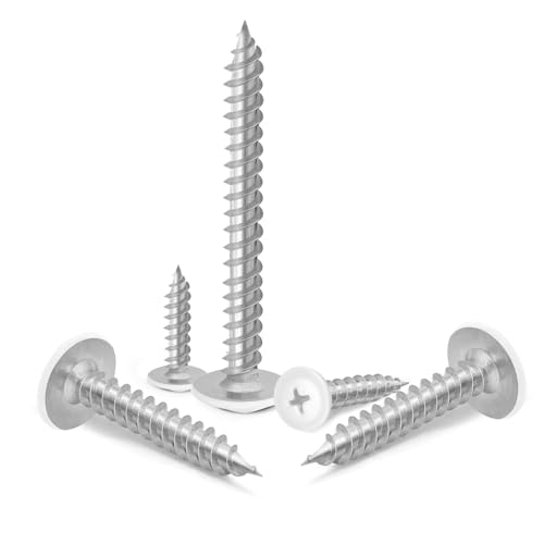 #8 x 1/2" Truss Head Fast Self Tapping Screws, Alloy Steel Wood Screws, White Head, 100 PCS - color: White, size: #8 x 1/2"