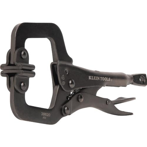 Klein Tools 38662 C-Clamp Locking Pliers Set, 6-Inch and 11-Inch Adjustable Swivel Jaw Pliers, for Home, Shop, Woodworking, 2-Piece - style: Standard Jaw Kit
