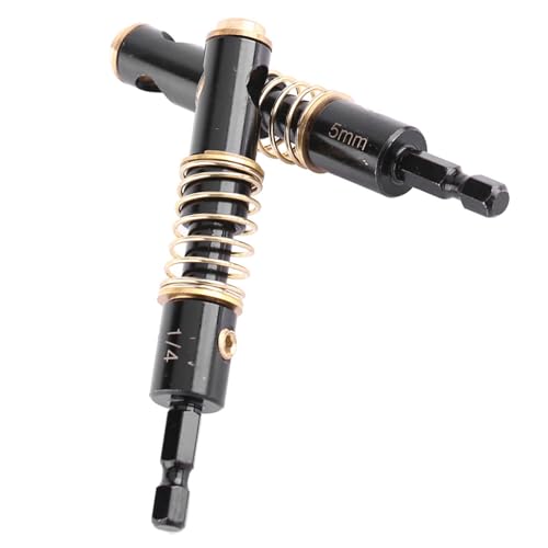 2Pcs Hinge Drill Bit, 5mm and 1/4'' Centering Bits, Steel Brass Self Centering Hinge Drill, 3.9x0.78in Cabinet Center Drills Bits for Door Window Shelf Pins Opening
