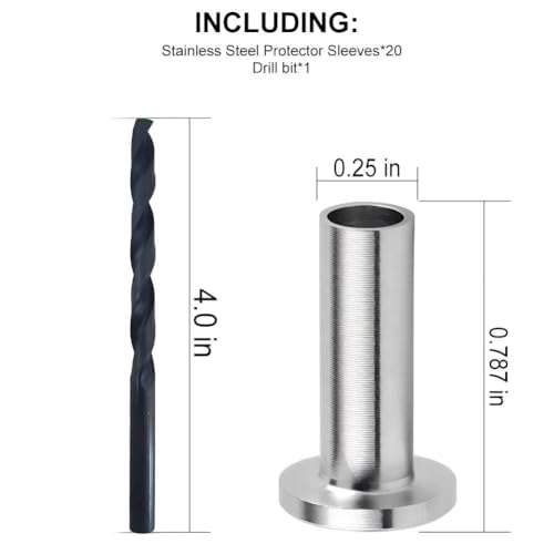 20‑Pack T316 Stainless Steel Protector Sleeve for 1/8" Wire Rope