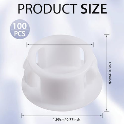 Novabright 100 Pcs 5/8" Plastic Plugs for Patio Cover Fence Deck, White