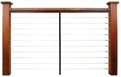 3/4 Inch Square Silver Aluminum Pre-Drilled Pickets with Mounting Brackets for 1/8" Level Cable Railings (42" High with 13 Holes at 3-1/8" On-Center) - color: Silver
