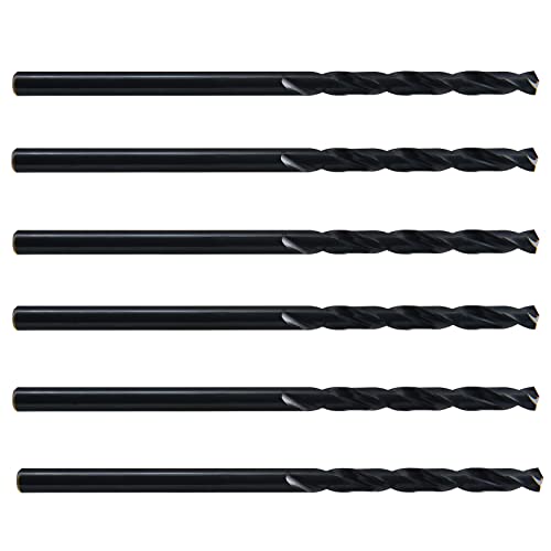 MAXTOOL 7/32"x6" 6pcs Identical Aircraft Extension Drills HSS M2 Extra Long Deep Twist Drill Bits Straight Shank Fully Ground Black; ACF02B06R14P6 - size: 7/32"x6"