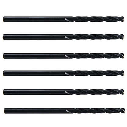 MAXTOOL 7/32"x6" 6pcs Identical Aircraft Extension Drills HSS M2 Extra Long Deep Twist Drill Bits Straight Shank Fully Ground Black; ACF02B06R14P6 - size: 7/32"x6"