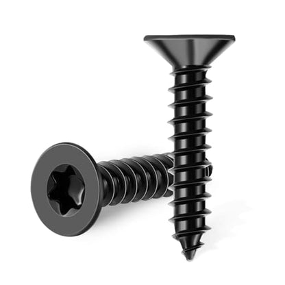 100 PCS #6 x 3/4" Flat Head Torx/Star Wood Screws, 18-8 (A2) Stainless Steel, Full Threaded & Black Coated for Durability, T15 Drive Bit Included, No.6 X 3/4" Multipurpose Screw by TPOHH - size: #6 X 3/4 inch