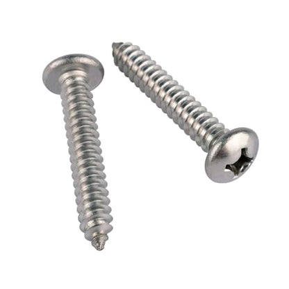 100Pcs #8 x 1/2" Phillips Pan Head Wood Screws 304 Stainless Steel 18-8 Self Tapping Screw - size: #8 x 1/2" (100pcs)