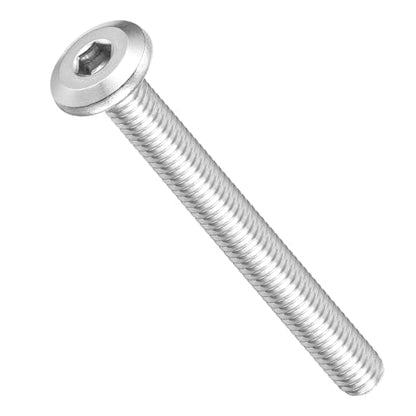 METALLIXITY Flat Head Hex Socket Cap Screws M6-1x55 10Pcs - color: Silver Tone, size: M6-1x55mm