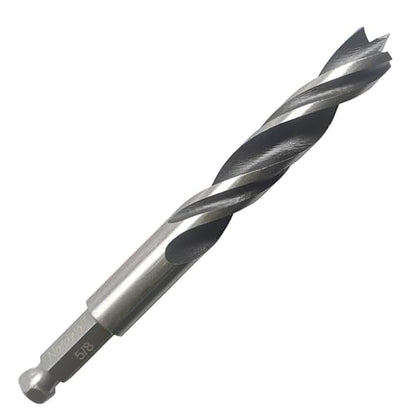 NordWolf 5/8" Brad Point Wood Drill Bit, Double Flutes Design with 7/16" Hex Shank for Drills & Impact Drivers - size: 5/8" (1 Pc)