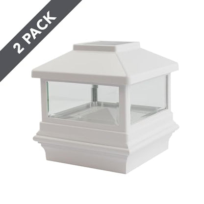 Deckorators Solar Post Cap, White VersaCap (2-Pack)