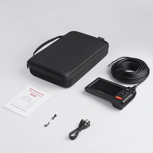 DEPSTECH 50FT Endoscope Camera, 5" IPS Screen Triple Lens Inspection Camera