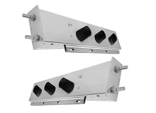 Light Bar Stainless Steel Mud Flap Hanger Set 2 1/2" Bolt Pattern with Oval Light Cut Outs
