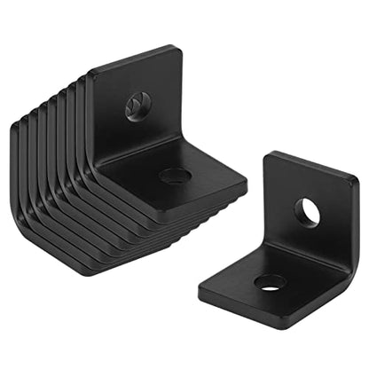 10 PCS 1-1/2" Heavy Duty L Angle Bracket, Black Rafter Clips, 3/16" Thick - size: 1-1/2" x 1-5/8"