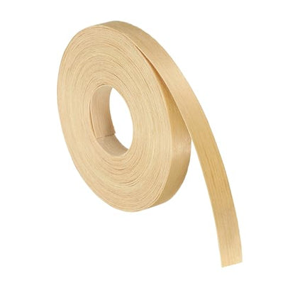 uxcell 5/8 Inch x 49ft Wood Veneer Edge Banding, Pre-Glued Flexible Pine Edging Strips, Iron on with Hot Melt Adhesive Wood Tape for Cabinet Repair and Furniture Restoration - size: 5/8 Inch x 49ft