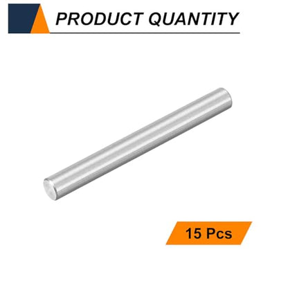 HARFINGTON 15pcs Dowel Pins M4(4mm) x 35mm 304 Stainless Steel Cylindrical Shelf Support Peg Pin Rod Fasten Elements for Metal Devices Wood Furniture DIY Installation, Silver - size: M4 x 35mm