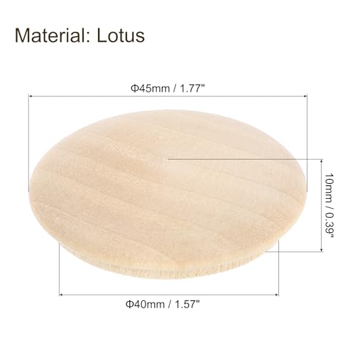 uxcell 12Pcs Wood Button Plugs, 40mm/1.57" Hardwood Screw Hole Plug Mushroom Wooden Caps Buttons Wood Plug for Furniture Woodworking Craft Decor (45mm x 40mm) - size: 45x40mm