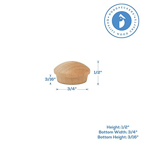 Wood Hole Plugs 3/4 inch, Pack of 100 Maple Button Top Wood Plugs for Screw Holes, by Woodpeckers - size: 3/4 inch