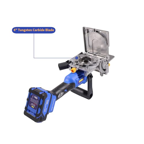 Steel Force BJ184 Wood Biscuit Plate Joiner 4" Brushless Cordless with 20V 5.0Ah Battery and Charger, 8mm 5/16" Dilling Bits, Up to 1-1/2" Drilling Depth - style: Cordless