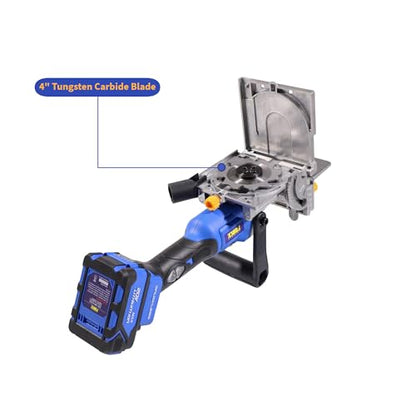 Steel Force BJ184 Wood Biscuit Plate Joiner 4" Brushless Cordless with 20V 5.0Ah Battery and Charger, 8mm 5/16" Dilling Bits, Up to 1-1/2" Drilling Depth - style: Cordless