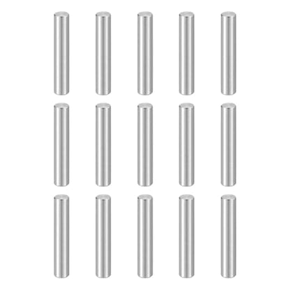 HARFINGTON 15pcs Dowel Pins M4(4mm) x 22mm 304 Stainless Steel Cylindrical Shelf Support Peg Pin Rod Fasten Elements for Metal Devices Wood Furniture DIY Installation, Silver - size: M4 x 22mm