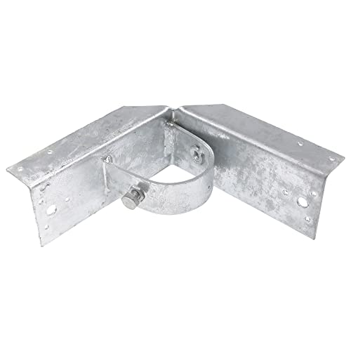 Chain Link Fence 2 1/2" (2 3/8" OD) x 6" Wood to Steel Post Corner Adapter | Adapter Brackets | Wood Fence Steel Post Bracket (Pack of 4)