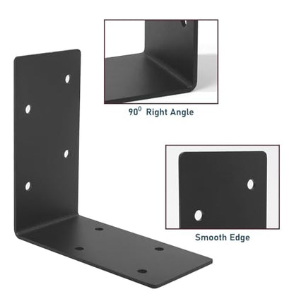 4 PCS Heavy Duty Steel Corner Brackets,6"x6"x3"L Right Angle Bracket - style: 7 Shape（6X6X3)