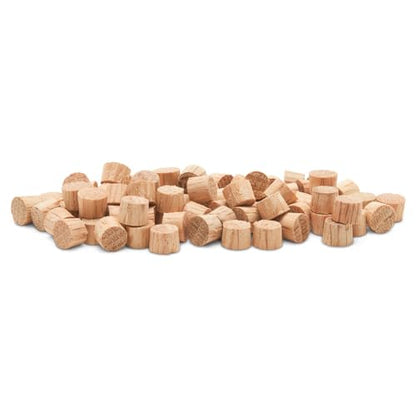 Wood Plugs for Furniture, 5/16 inch Oak Flat-Head Plug, Wooden Screw-Hole Plug Covers - Pack of 100 by Woodpeckers - size: 5/16 Inch