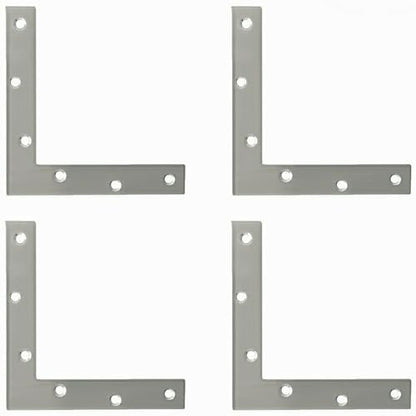 Alise L Flat Brackets for Wood,Corner Bracket Mending Plate,Brushed,4 Pack - size: 150x150mm(4Pcs), style: Brushed