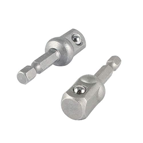 XMHF Hex Shank Socket Adapter Drill Bit Bar Set Nut Drive for Drills Ratchet Extension 1/4" Hex Shank to 1/2" Impact Driver/Drill 5 Pcs