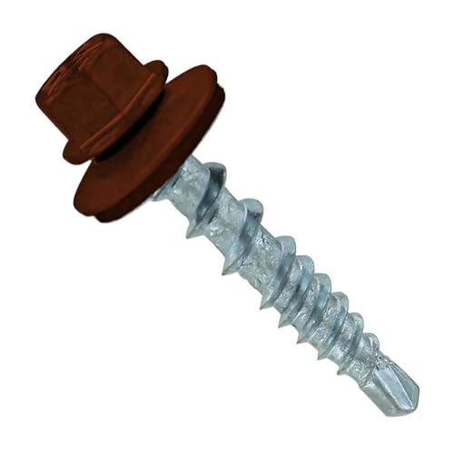 ST Fastening Kwikseal Woodbinder Metal Roofing Screws #10 x 1 - color: Brown, size: #10 x 1"
