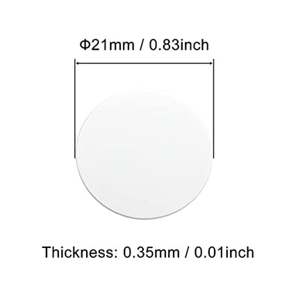 Self-Adhesive Screw Hole Stickers PVC Cover Caps Dustproof for Wooden Furniture Cabinet 21mm 2 Sheets/108 Pcs White - color: White