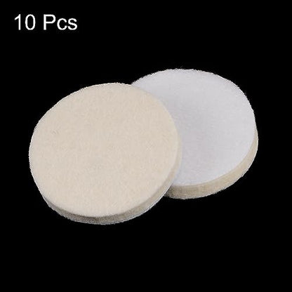 HARFINGTON 10pcs Wool Felt Polishing Pads, 2 inch Buffing Wheel Polish Pad Flocking Hook & Loop Back for Car Glass Plastic Metal Stone - size: 2 Inch
