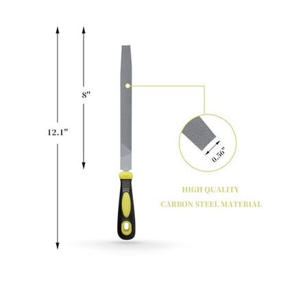 8-Inch Flat Metal File with Ergonomic Handle