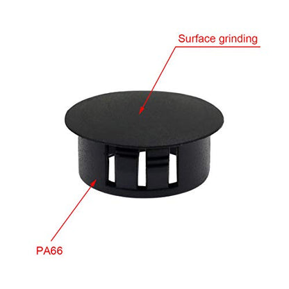 30PCS 16mm (5/8") Black Hole Plugs Plastic - color: Black, size: 16mm (5/8")