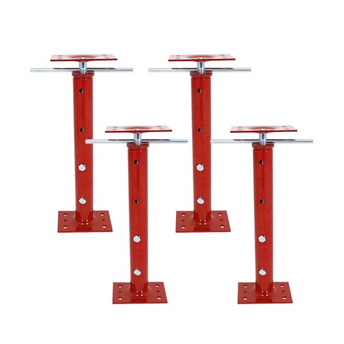 4 Pack Adjustment House Jacks for Leveling Crawlspace, Red - color: Red, size: 18"-35"