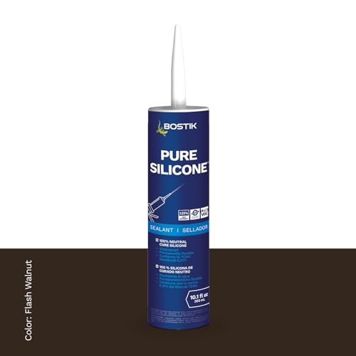 BOSTIK Pure Silicone Flash Walnut 10.1oz Silicone Caulk & - 1 Cartridge - color: Flash Walnut