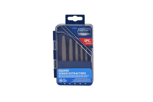 Century Drill & Tool 73215 Square Screw Extractor Set, 5 Piece - size: 5-piece Square Flute