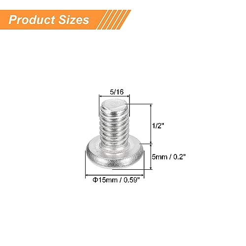 uxcell 5/16-18x1/2 Pan Head Machine Screws 304 SS Phillips Drive, 10 Pack - size: 5/16-18x1/2"