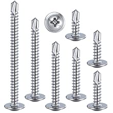 (200 pcs) Wensilon #10×1”for Sheet Metal Self-Tapping Screws 410 Stainless Steel Truss Head High-Strength Quick Tapping Screws - color: Silver, size: #10X1"