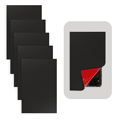 Rubber Bond Self-Adhesive Rubber Wall Outlet Cover Plate 5 Pack - Easy to Apply Peel & Stick Drywall Hole Patch - 5x3 Inch Screwless Blank Wall Plate Cover - Premium Rubber Wall Hole Cover (Black) - color: Black, size: 5x3 Inch Rectangular