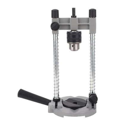 Portable Drill Press, Precision Drilling Jig Attachment with Chuck for Straight or Angled Holes, 1.5-13MM Clamp Range, 38-43MM Stand Hole, Adjustable Depth Stop, Spring-Load