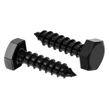 10 Pcs Hex Head Lag Screws 1/4"x1" SS 18-8 (304) Lag Bolts - color: Black, size: 1/4"x1"