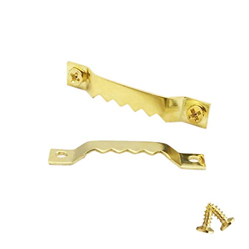 50 Pack Small Metal Sawtooth Picture Hangers with Screws (Gold) - color: Small Gold - 50 Pack