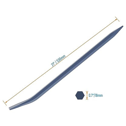 Hexagonal Connecting Bar Sleever Line-Up Bar 21"(530mm) Steel Crowbar for Prying and Aligning with Chisel End, Mn Steel - size: 21 Inch