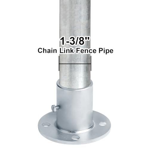 4 Pack 1-3/8" Chain Link Fence Post Floor Flange Round Base