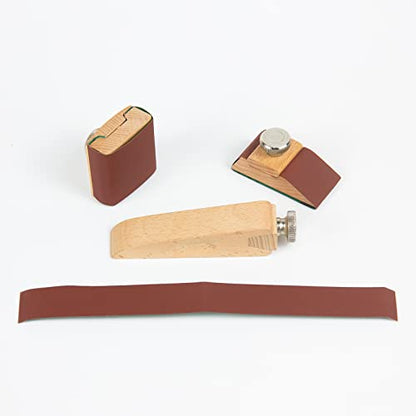 3Pcs Wooden Sandpaper Block Set, Bevel Wedge Hand Sanding Block