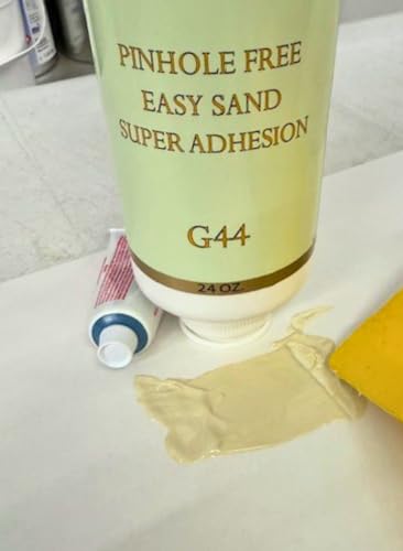 Easy Sand Glaze Putty G44 – Lightweight Body Filler with Hardener & Spreader – Fast Drying, Easy Sanding for Fine Surface Repairs on Metal, Plastic & Wood 24 oz (6)