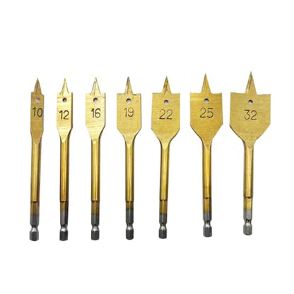 Spade Drill Bits for Wood Paddle Flat Bit Woodworking DIY Cutter Tool 7PCS