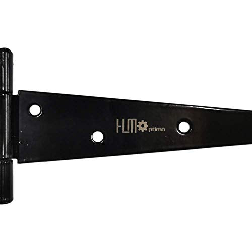 HLMOptimo Heavy Duty T Hinge Tee T Strap Shed Gate Barn Fence Door Hinge Wrought Rustproof All Size Black (6 pcs, 8 inch) - size: 8 Inch, style: 6 pcs