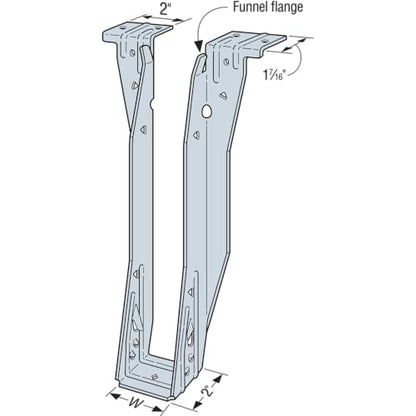 Simpson Strong-Tie ITS2.37/11.88 ITS I-Joist Top-Flange Hanger with Snap-in Bottom Flange - for 2-5/16 in. x 11-7/8 in. Engineered Wood, 18-Gauge Zinc-Galvanized Steel Construction